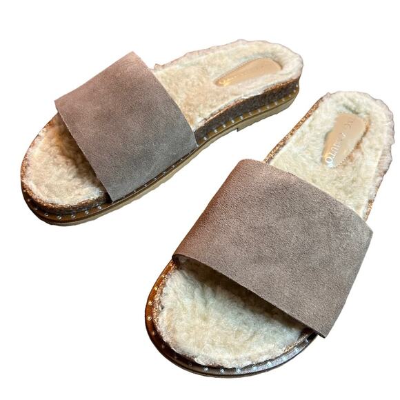 Vince Camuto Kanadial Slide Sandal Tuscan Taupe Suede NEW Size 9.5 - Picture 5 of 11